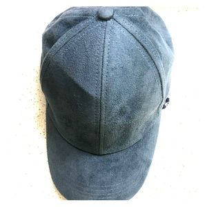 Leather Hat cap grey blue color